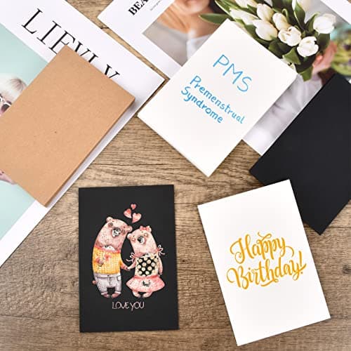 100 Pièces Carte Blanche Vierge A6, 15x10cm Papier Kraft Cartes de Voeux Vierge, 350g/m2 Carte en Papier Message Cadeau, Vierges Papier Carton pour Artisanat Banquets Scolaires Bureau (Marron)