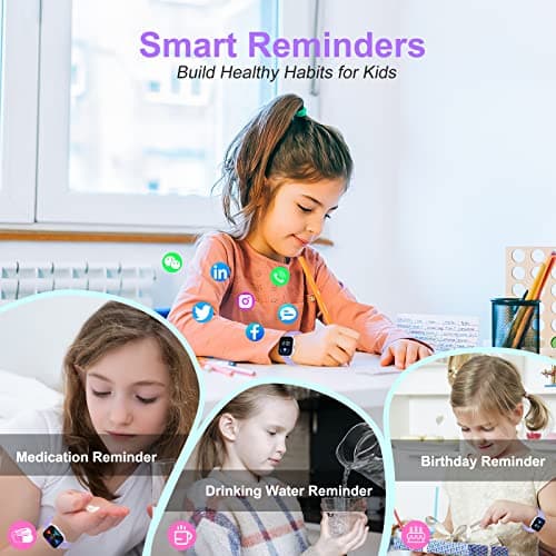 HENGTO Fitness Tracker Montre pour Enfants, Montre Intelligente étanche IP68 avec 19 Modes de Sport, podomètre, Moniteur de Sommeil, Excellent Cadeau pour Filles Adolescents 6-16 (Mauve)