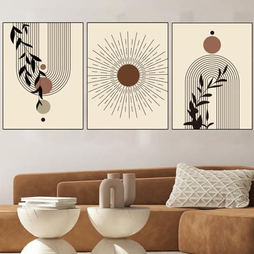 WZXGHE Lot de 3 posters abstraits - Plante géométrique - Impression d'art - Poster moderne pour salon et chambre à coucher - Sans cadre - A, 3 x 40 x 60 cm