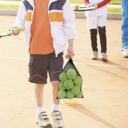 Magicorange Lot de 12 balles de Tennis d'entraînement avancées pour Chien avec Sac en Maille pour Un Transport Facile, idéal pour Les débutants (Jaune)
