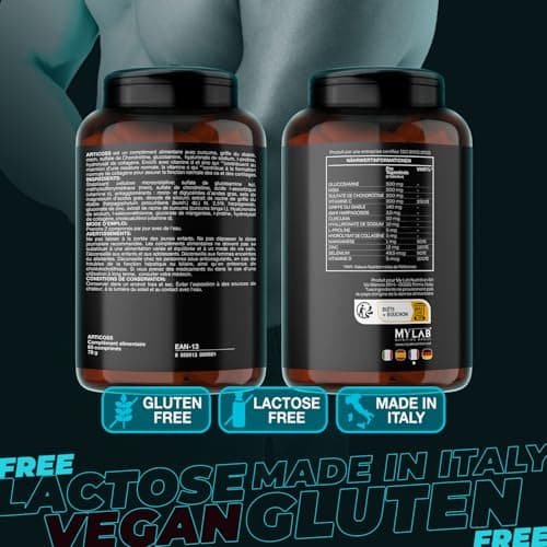 ARTICOSS, Glucosamine, Chondroïtine, MSM, Harpagophytum Supplément pour Articulations, Os es Cartilage avec Vitamine C et Vitamine D, Collagène et Acide Hyaluronique. 60 comprimés
