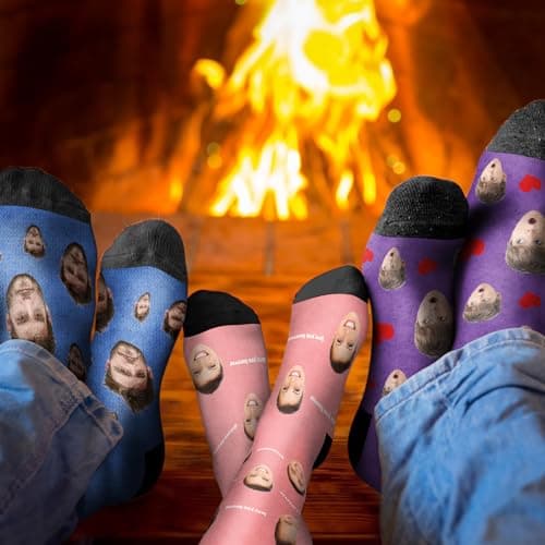 DPDP Chaussette Personnalisé avec photo-Cadeaux personnalisés pour hommes femmes, Cadeaux de Noël drôles pour hommes femmes