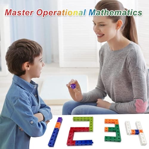 Newpop 100 Cube Mathématiques, Blocs de Construction Math, Cube Calcul Construction Enfant, Cubes de Liaison, Montessori Mathe Cubes Emboitables, Cube Activity Kit, pour Enfants 3+