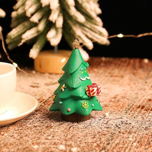 Sapin de Noël miniature – Décorations de table en résine – Sapin de Noël vieil homme en résine pour bas de Noël