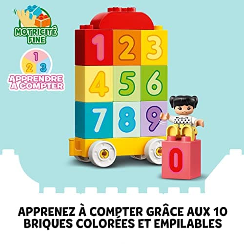LEGO 10954 Duplo Le Train des Chiffres - Apprendre à Compter, Jouet d’Apprentissage, Jeu Éducatif, Ludique, avec Briques, pour Bébé 18 Mois, Cadeau