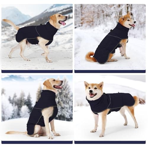 HEYWEAN Manteau Chien Imperméable Veste Chien Manteau Chaud pour Chien Doublée en Polaire Manteaux d'hiver pour Chiens Réfléchissante avec D-Ring Veste Imperméable pour Petits, Moyens et Grands Chiens