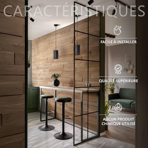 Wooden Wall Design Panneau mural en chêne 3D avec revêtement en bois de chêne structuré - Modèle OZO Lite (1 m2)