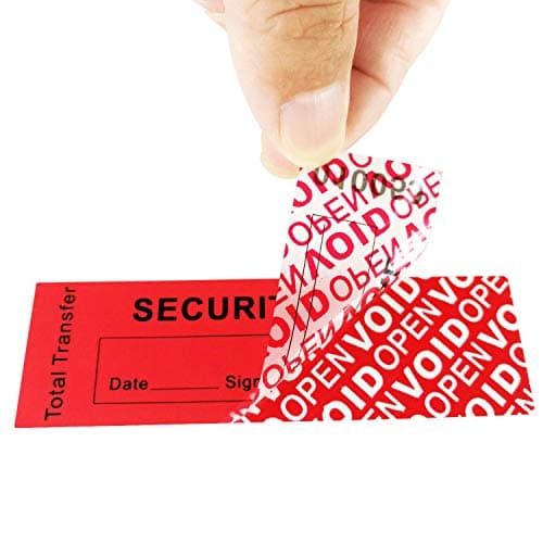 100 Pièces 25x85mm Rouge Autocollantes de Void Sécurité Total-Transférables | Sécurité Max, Message Instantané de Void, Film de Void Ultra-épais, Surface Universelle, SGS RoHs, pour Garantie et Preuve