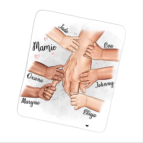 Dessous de plat grand-parent personnalisable avec mains - Cadeau original grand-mère (Grand-parent)