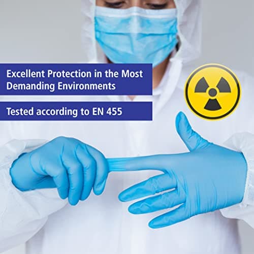 Meditrade 1283L Nitril NextGen Lot de 100 gants d'examen et de protection extensibles en nitrile non stérile Bleu Taille L