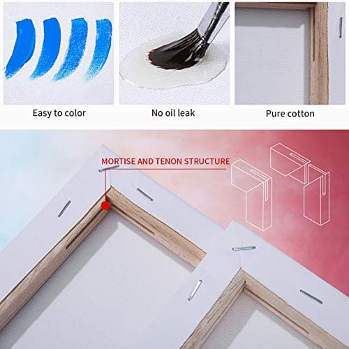 Viesap Toile Peinture, 6PCS Canvas Toile Peinture, Cadre Toile Peinture 30*40,20*30,15*20, 100% Pur Coton Toile Peinture Acrylique,Toile à Peindre Canvas Peinture Art Blank Canvas Toiles à Peindre Lot