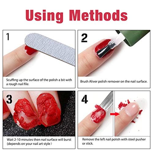 Dissolvant Vernis Semi Permanent 3 Pièces, Gel Nail Polish Remover, Enlève Rapidement et Facilement le Vernis en Gel Avec Lime à Ongles et Grattoirs