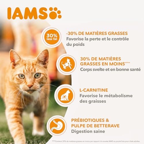 Iams Vitality - Croquettes Chats Stérilisés - Savoureuses Complètes Ã‰quilibrées - Favorise Croissance Et Vitalité - Au Poulet Frais â€“ Sans OGM Colorant Arôme Artificiel - Sac Refermable 10kg