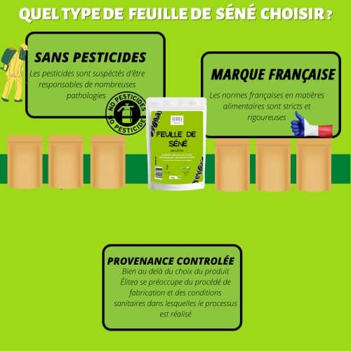 Élitea Feuille de Séné cassia Naturel en Tisane Infusion Stimulation du Transit Intestinal Nettoyantes 100g Extra fort Detox Drainage Laxatif Diuretique