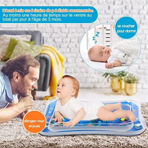 Infinno Gonflable Tummy Time Mat Tapis de jeu d'eau pour bébé de qualité supérieure pour bébés et tout-petits Jouets pour bébé de 3 6 9 mois