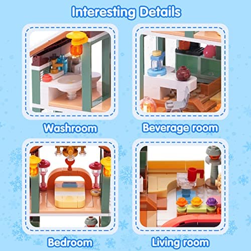 Sitodier Blocs de Construction Jouet- 439pcs Source Chaude Maison de Vacances Jouet de Construction pour Enfants 6-12, Kit de Briques de Construction pour Enfants 6 7 8 9 10 11 12