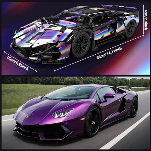 Tirff Technik Super Voiture de Sport, 1064 Pièces 1:14 Modèle de Voiture à Collectionner pour Lambor, MOC Voiture de Sport Jeu de Construction, Bloc de Voiture pour Adolescents et Adultes