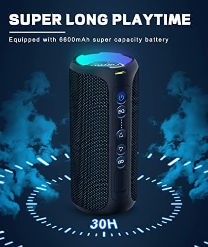 OHAYO Enceinte 5.3 Bluetooth sans Fil Puissante 40W, Portable Étanche IPX7, avec Lumières LED, Autonomie 30 hrs, Basses Profondes, AUX, TF Carte, pour Les Voyages/Extérieur