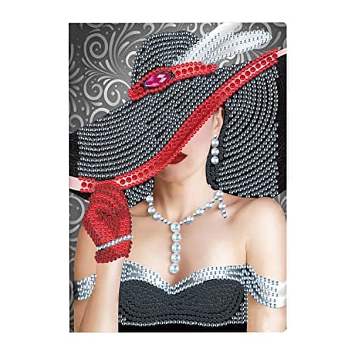 DCIDBEI DIY Cahier d'écriture de Dame en Robe Noir Carnet de peinture au diamant Bloc Note Fournitures Scolaires Rentrée scolaire,Diamond Painting Cadeaux d'anniversaire A5 50 Feuilles100 Pages