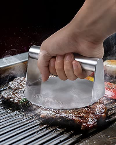 Warmodern Presse à Hamburger, Round Presse à Galettes Antiadhésive en Acier Inoxydable, Ensemble De Presse à Hamburger pour De Délicieux Hamburgers, Galettes, Barbecue