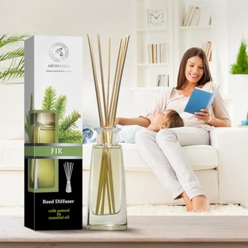 Diffuseur Parfum de Sapin 100ml - Diffuseur de Roseaux à l'huile Essentielle de Sapin - Parfum Frais et de Longue Durée - Aromathérapie - Diffuseur avec Les Bâtons - Desodorisant Maison