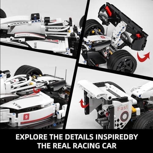 Mould King Technique Formula Supercar Blocs de Construction 1235 pièces à l'échelle 1:10, modèle de Voiture Jouet pour Adultes et Adolescents 16 Ans (Version Statique)