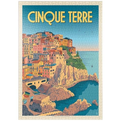 MyPuzzle Italie : Cinque Terre, Affiche Vintage - Premium 1000 Pièces Puzzle - Collection spéciale MyPuzzle de Anderson Design Group
