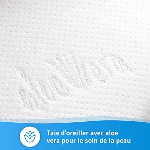Traversin à Mémoire de Forme SOÑAR | Oreiller Cervical Ergonomique et Orthopédique | Mousse Viscoélastique | Hypoallergénique | Taie avec Aloe Vera | Parfait pour Taies de Traversin de 140 x 40