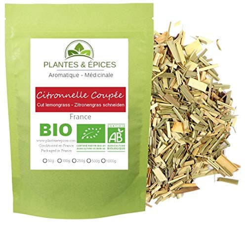Plantes & Epices - Feuilles de Citronnelle séchées BIO, pour Tisane, Infusion, Marinade et Cuisine (100g)
