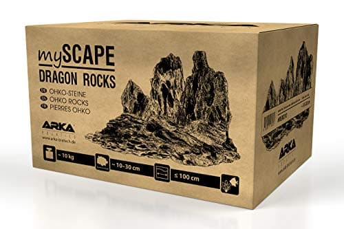 ARKA Aquatics mySCAPE-Rocks Dragon - 10 kg Mix - Pierres décoratives Naturelles pour aquascaping en Aquarium d'eau Douce et Terrarium, parfaites pour des créations de paysages Aquatiques.