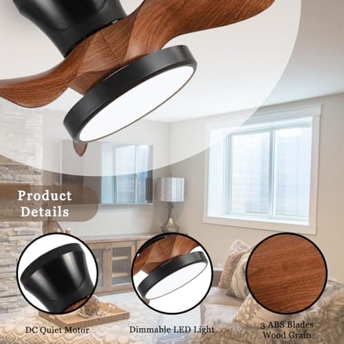 Noir Ventilateur Plafond Avec Lumiere Petit Chambre Memoire Dimmable Lustre Ventilateur De Plafond Et Telecommande App Réversible Silencieux Dc Ventilo Plafond Avec Lumière Led Timer Lounge