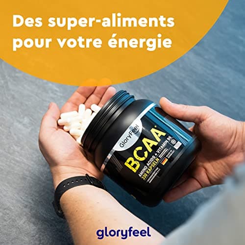 BCAA (330 Capsules), Acides Aminés Essentiels Fortement Dosée, Contient Leucine, Valine et Isoleucine avec Vitamine B6, Hautement Biodisponible, Contre la Fatigue*, Sans Arômes et Additifs
