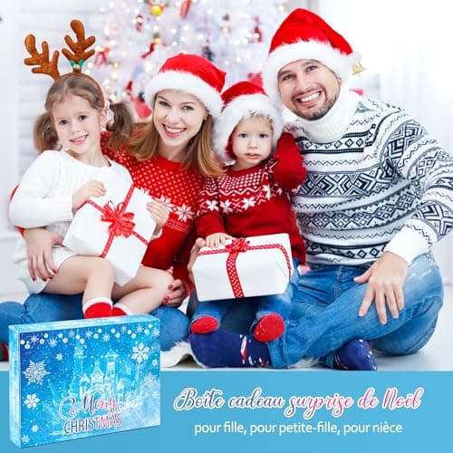 Calendrier de l'Avent Fille 2024, Calendrier de Compte à Rebours de Noël de 24 Jours avec Accessoires de Cheveux de Princesse pour Enfant, Cadeau de Noël pour Filles