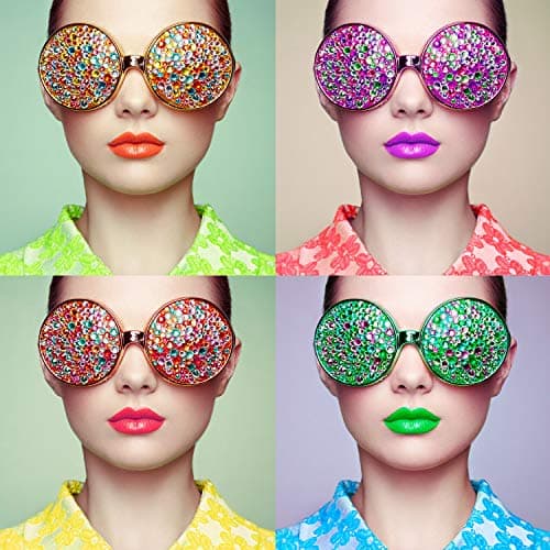 Hotfix Lot de 9 000 strass ronds en verre thermocollant, 3 tailles, 12 couleurs, avec pince à épiler et 1 stylo de prélèvement pour manucure, art du visage