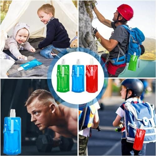 PLABBDPL 3PCS Gourde Souple Pour Sac D'hydratation De Course, Idéal pour Le Running, Vélo, Randonnée,Bouteille D'eau Pliable pour Utilisation en Extérieur,Flasque souple pour l'hydratation