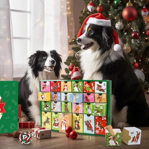 iZoeL Calendrier de l'Avent 2024 Chien Calendrier de l'Avent Amoureux des Chiens Calendrier de l'Avent a Remplir Soi Meme Calendrier de l'Avent Vide - pour Remplir Collations Jouets Petits Cadeaux