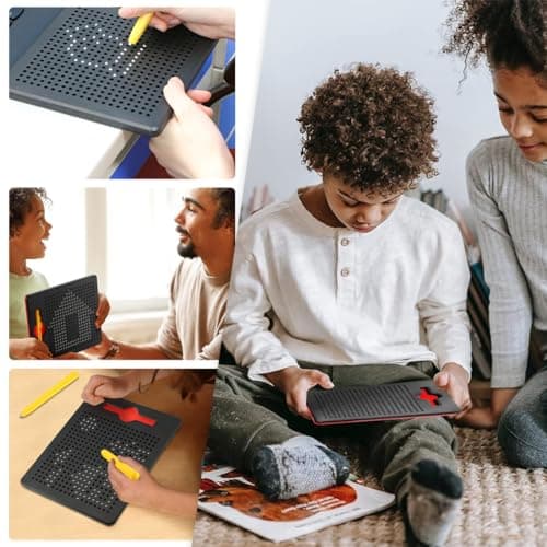 EIHI Billes Aimantées Enfant Billes Magnétiques,(Noir) lanche à Dessin Magnétique Tablette Magnétique Enfant Ardoise Magique avec Stylo pour Enfant Jouet Educatif