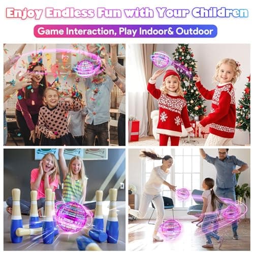 ANOEPUY Boule Volante,Jouet Lumineux, Boule Magique,Magique Mini Drone Cadeau Enfant,Flying Boomerang Hand Spinner Jeux Extérieur Intérieur Enfant (Violet)