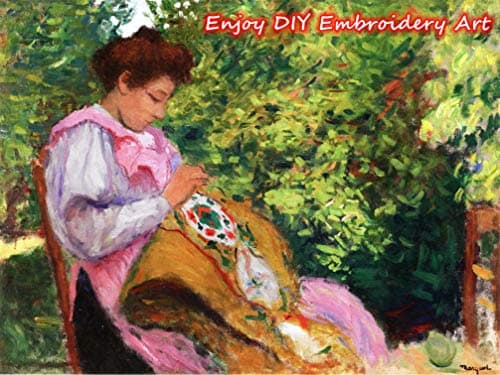 Abillyn Kit de broderie au point de croix Motif Noël bonhomme de neige oiseaux estampillé avec motif imprimé Noël
