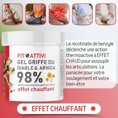 550 ml Griffe du Diable Pommade Chauffante Musculaire - Harpagophytum, Arnica, Camphre, Gel Massage et Relaxation - Crème Forte pour Douleurs Musculaires et Articulaires