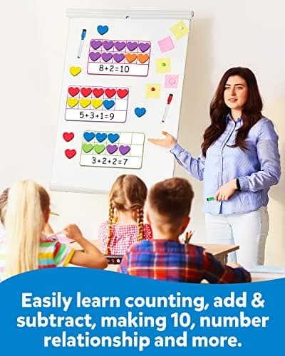 Coogam Manipulateurs de Maths pour Enfants, 6 Cadres de dix et 60 compteurs de Maths magnétiques, Jouet éducatif Montessori pour Les Enfants de 3, 4 et 5 Ans.