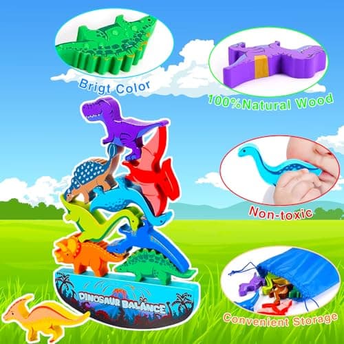 Tangdudu Jeu Montessori 2 3 4 5 6 Ans, Dinosaure Jouet Garçon Fille 2 3 4 5 6 Ans, Jouet en Bois 2-6 Ans, Smart Games, Jeu Educatif 2 3 4 5 6 Ans, Cadeau Garçon Fille 2 3 4 5 6 Ans