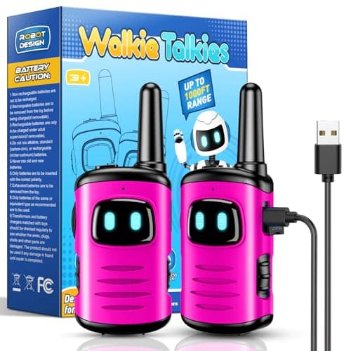 Cadeau Fille 3 4 5 6 7 8 9 10 Ans, Talkie Walkie Enfants Rechargeable Jouet Enfant 3-10 Ans Fille, Cadeaux pour Fille 3-10 Ans Toki Walki Jouet Fille 3-10 Ans