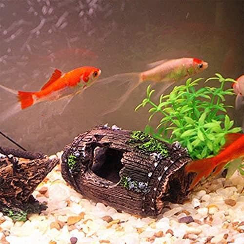 Décorations d'Aquarium, 2 Pièces Aquarium Ornement Résine, Ornements Baril Cassé, RéSine DéCoration Fish Tank, Grotte Aquarium Decoration Cave Artificielles, pour Décorations Aquarium ou Maison