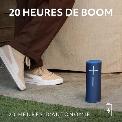 Ultimate Ears MEGABOOM 4, Enceinte Bluetooth Portable étanche avec Un Son Puissant à 360 degrés, Enceinte Flottante offrant Une autonomie de 20 Heures et Une portée de 45 m - Bleu