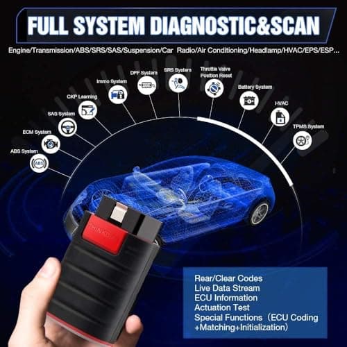 thinkcar ThinkDiag OBD II Scanner Outil d'analyse OBD II pour véhicule, Lecteur Code Voiture équipé de Fonctions de 15 réinitialisation pour Systèmes Complets,ECU Scanner,pour iOS et Android