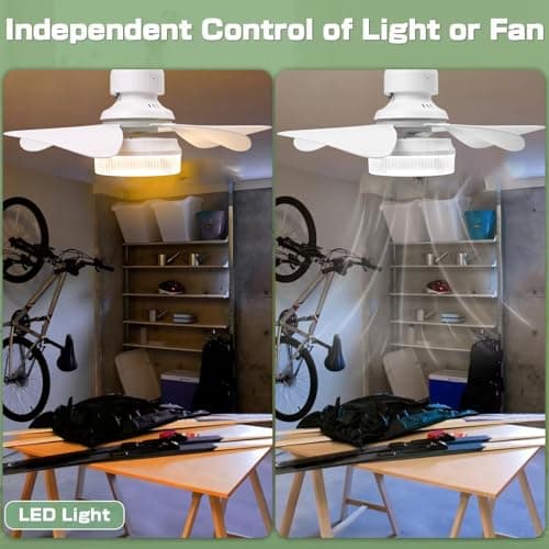 OKSANO 36cm Silencieux Ventilateur de Plafond avec Lumière et Telecommande,30W Lampe Ventilateur Plafond avec Douille E27, Dimmable LED Ventilateur Plafond pour Chambre, Salon, 3 Vitesses, 5 Pales