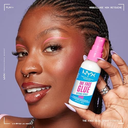 NYX Professional Makeup - Spray Fixateur de Maquillage - Résistant aux Transferts et Waterproof - Tenue Longue Durée 24H - Formule Vegan - The Face Glue Setting Spray - 60ml
