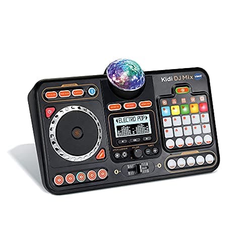 VTech - Kidi DJ Mix, Platine DJ Enfant 12 en 1, Table de Mixage Bluetooth avec Pads Lumineux, Boule Disco, Prise Jack pour Casque, Apprentissages et Jeux, Cadeau Enfant Dès 6 Ans - Contenu en Français