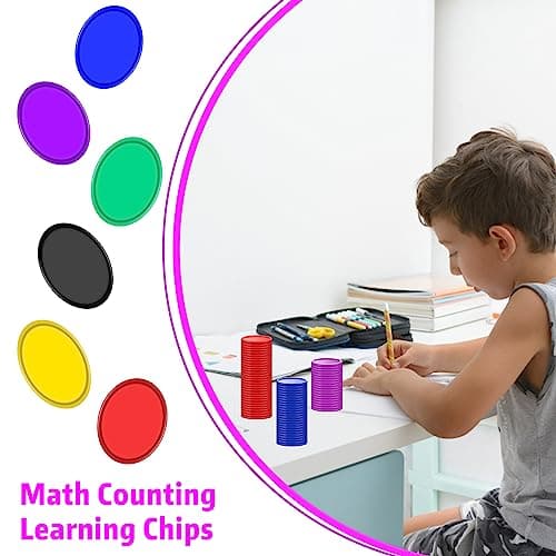 FGen 300PCS 6 Couleurs De Jetons De Poker en Plastique, Mini Poker Chip Console De Jeu, Petit Comptoir d'apprentissage, Bonus De Cartes De Jetons Vierges De Bingo pour Les Enfants 1,18 "(30mm)